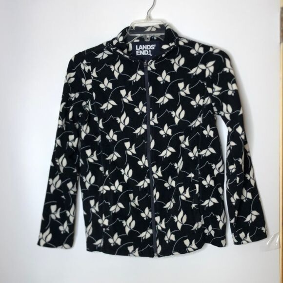Lands' End Jackets & Blazers - NWT Lands End Womens Fleece Full Zip Jacket Floral Print SMALL New With Tags